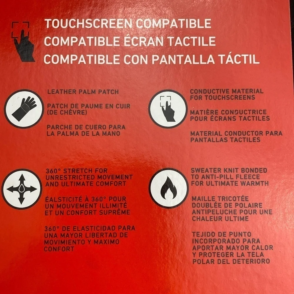 NWT Spyder Core Conduct Gloves 3M Thinsulate touchscreen compatible leather L - Picture 8 of 9